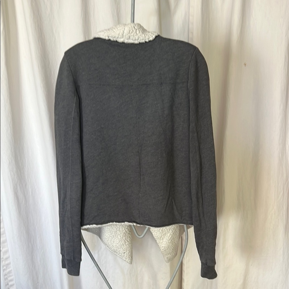 Abercrombie & Fitch Charcoal Jacket with Cream Sherpa fleece xs - Picture 3 of 6